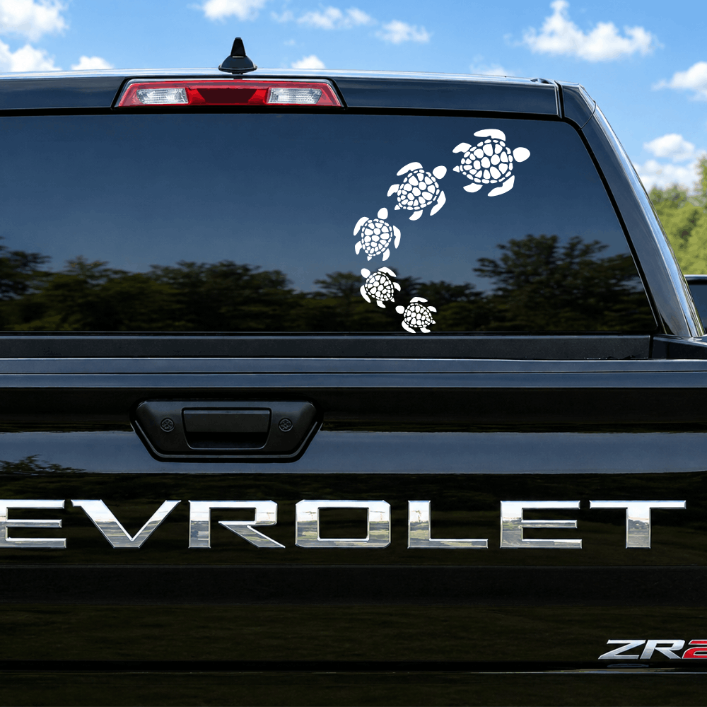 Swimming Turtles Car Decal