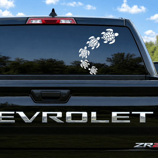 Swimming Turtles Car Decal