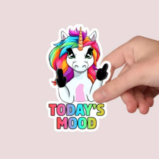 Today's Mood Unicorn Sticker - Funny Sticker