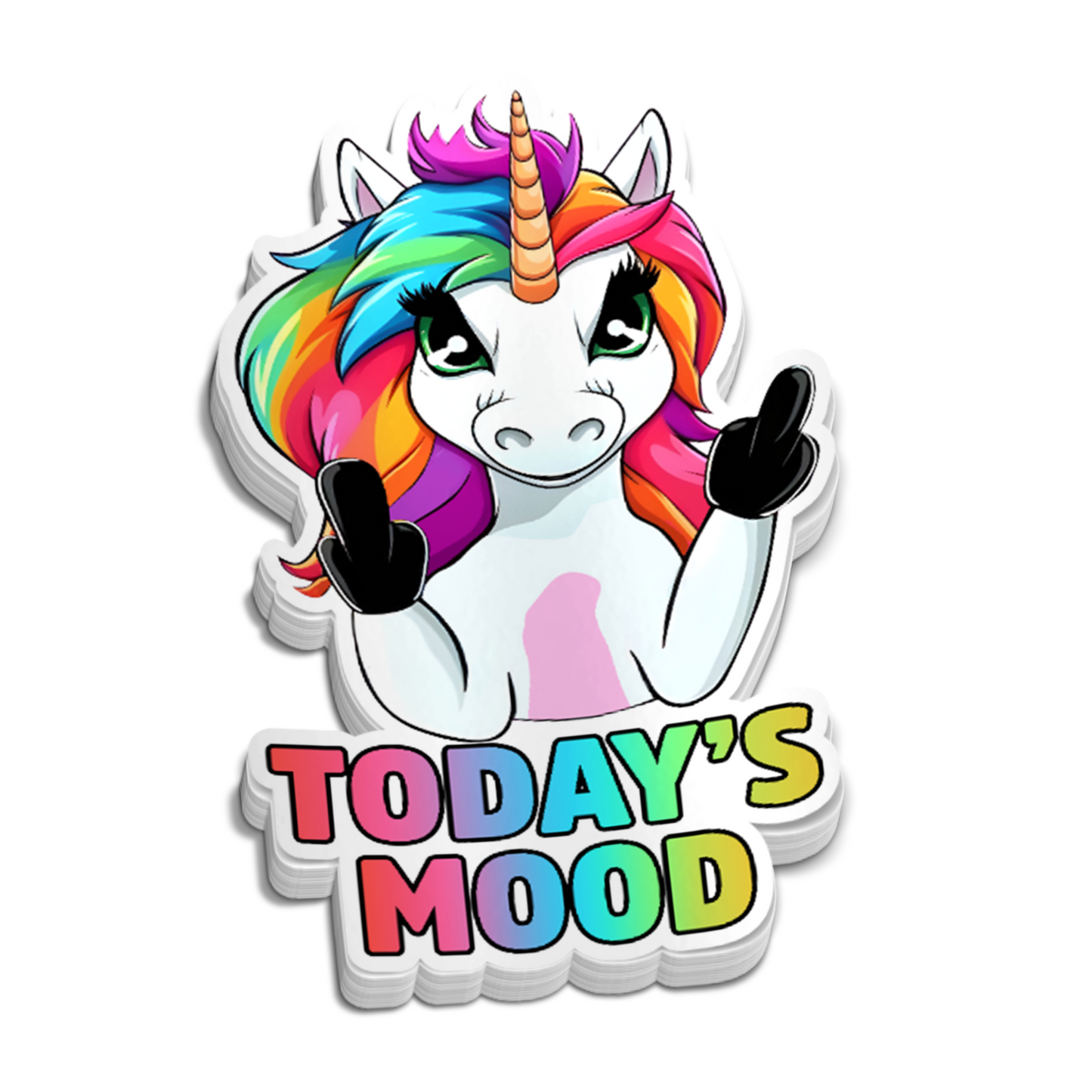 Today's Mood Unicorn Sticker - Funny Sticker