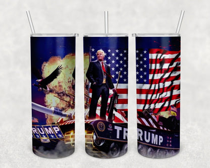Trump 2024 Patriotic 20oz Skinny | Custom Tumbler Vinyl Chaos Design Co.