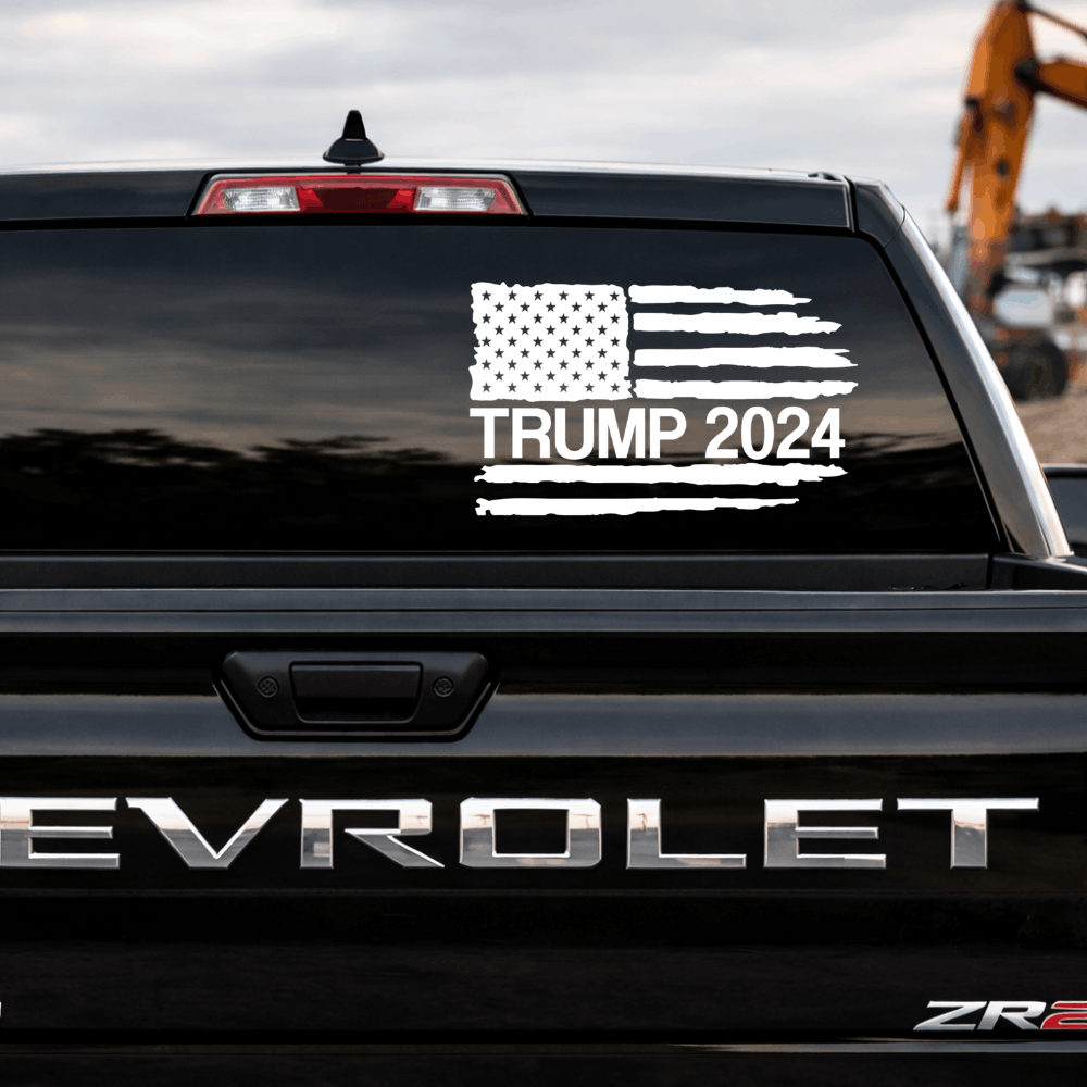 Trump Distressed Flag Truck Decal