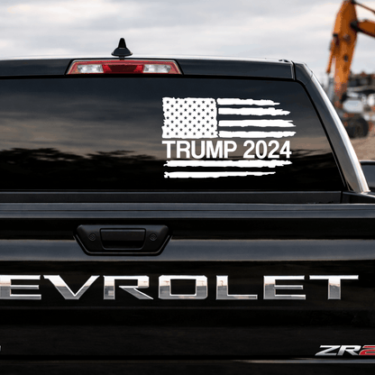 Trump Distressed Flag Truck Decal