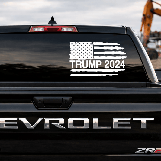 Trump Distressed Flag Truck Decal