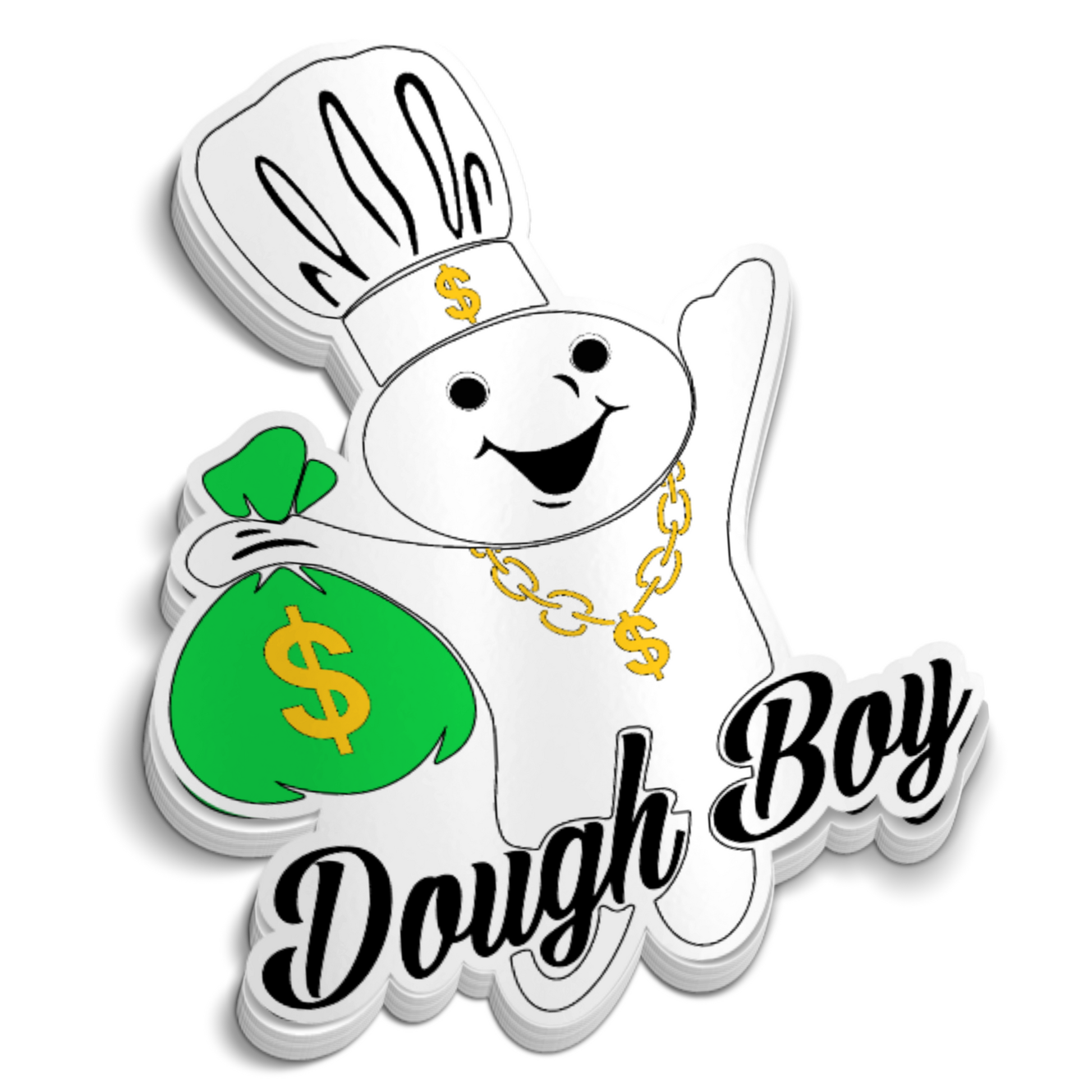 Dough Boy Money Bag Sticker - Funny Trades Hard Hat Vinyl Sticker Decal ...