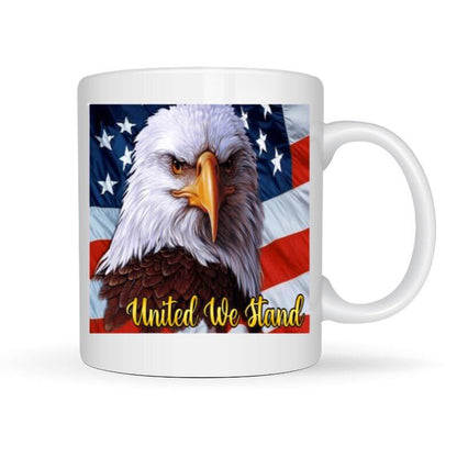 American Eagle and Flag United We Stand Coffee Mug - Custom Mugs