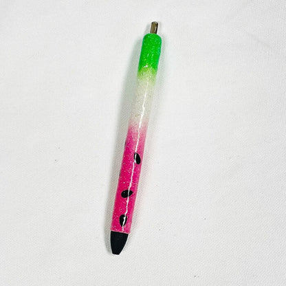 Watermelon Glitter Pen | Epoxy Pens Vinyl Chaos Design Co.