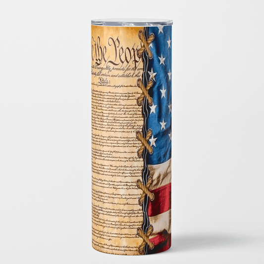 Tumbler with American flag and Constitution Tumbler