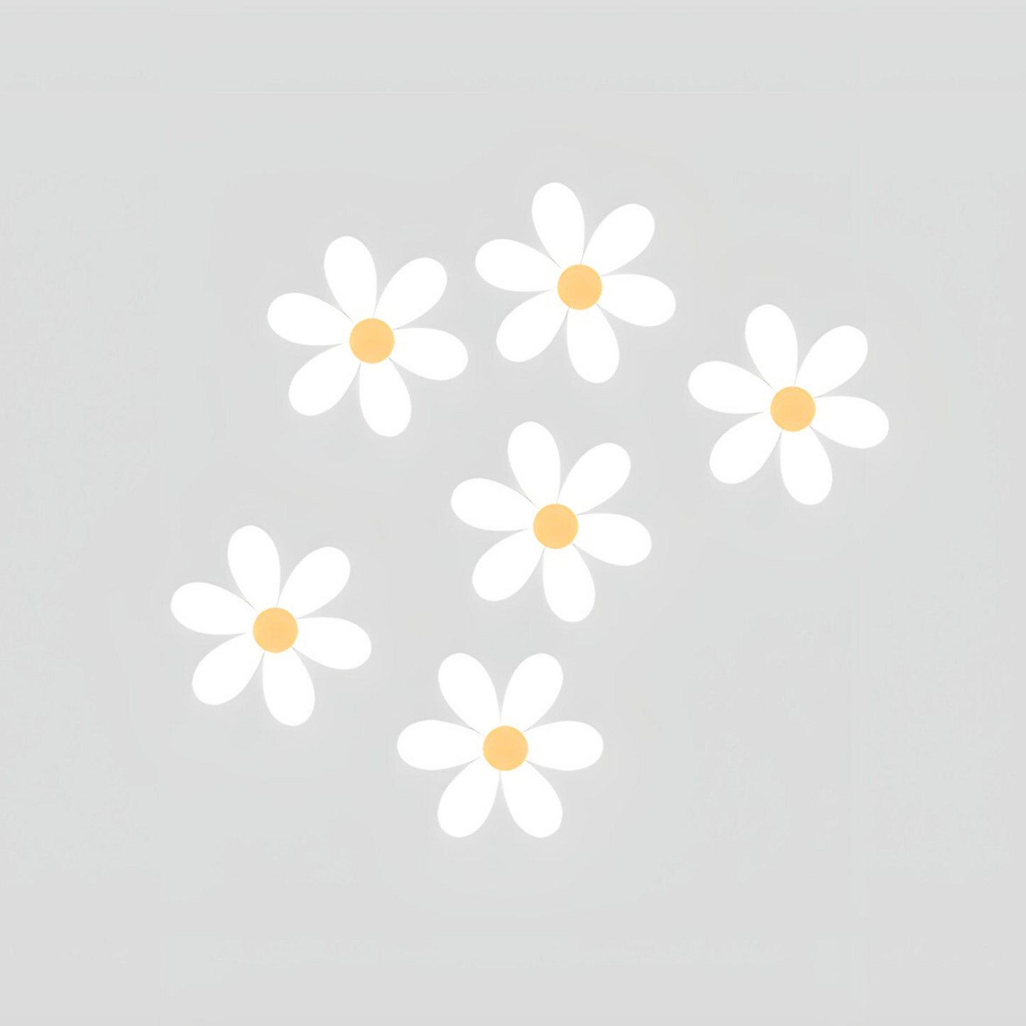 White Daisy Flower Stickers - Flower Sticker Pack 6 PC