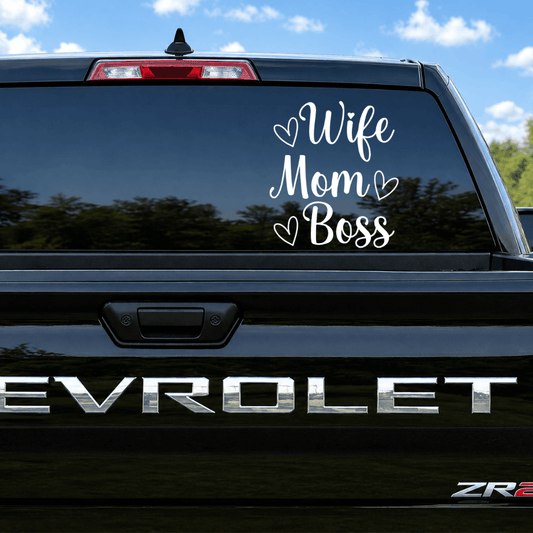 Mom Wife Boss Car Decal Sticker