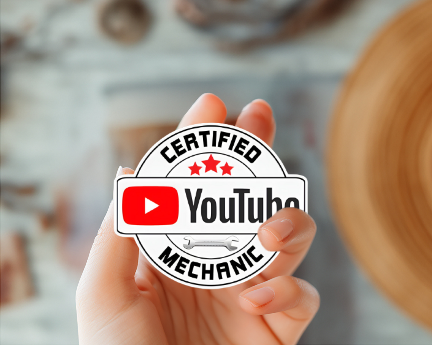 Certified YouTube Mechanic Sticker - Hard Hat Stickers – Vinyl Chaos ...