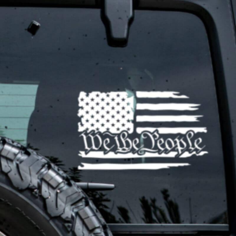 American Flag Car Decal - Window Decal