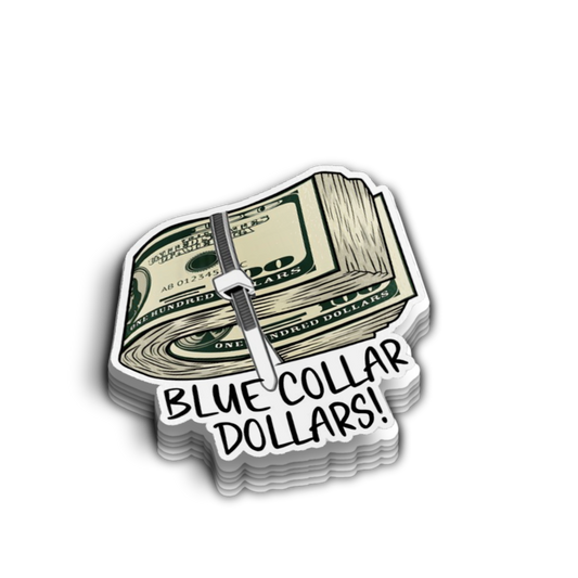 Blue Collar Dollars Hard Hat Sticker