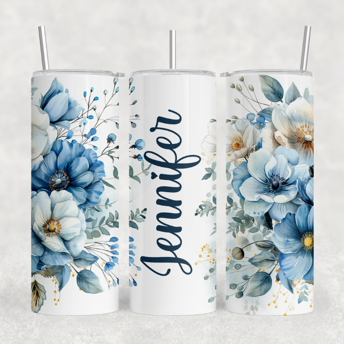 Blue Flower Tumbler