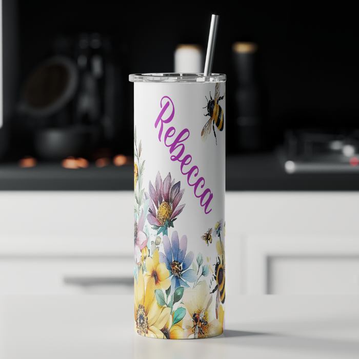 Floral Honey Bee Tumbler