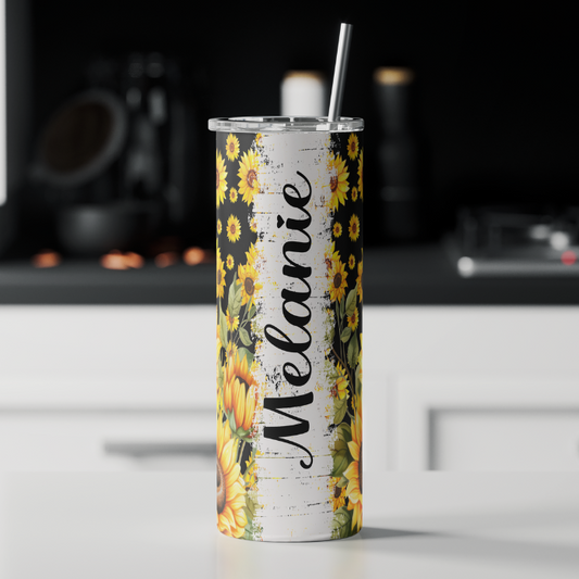 Sunflower Name Tumbler