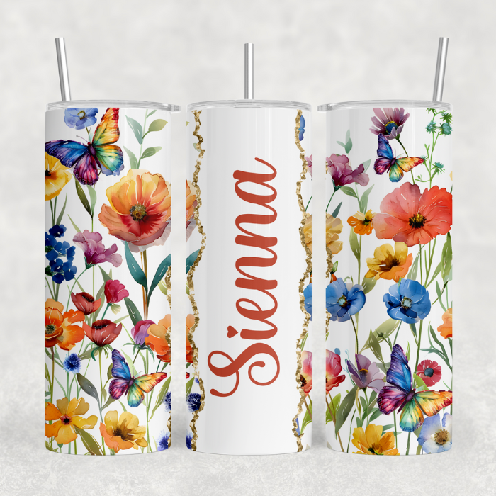 Wild Flower Monogram Tumbler